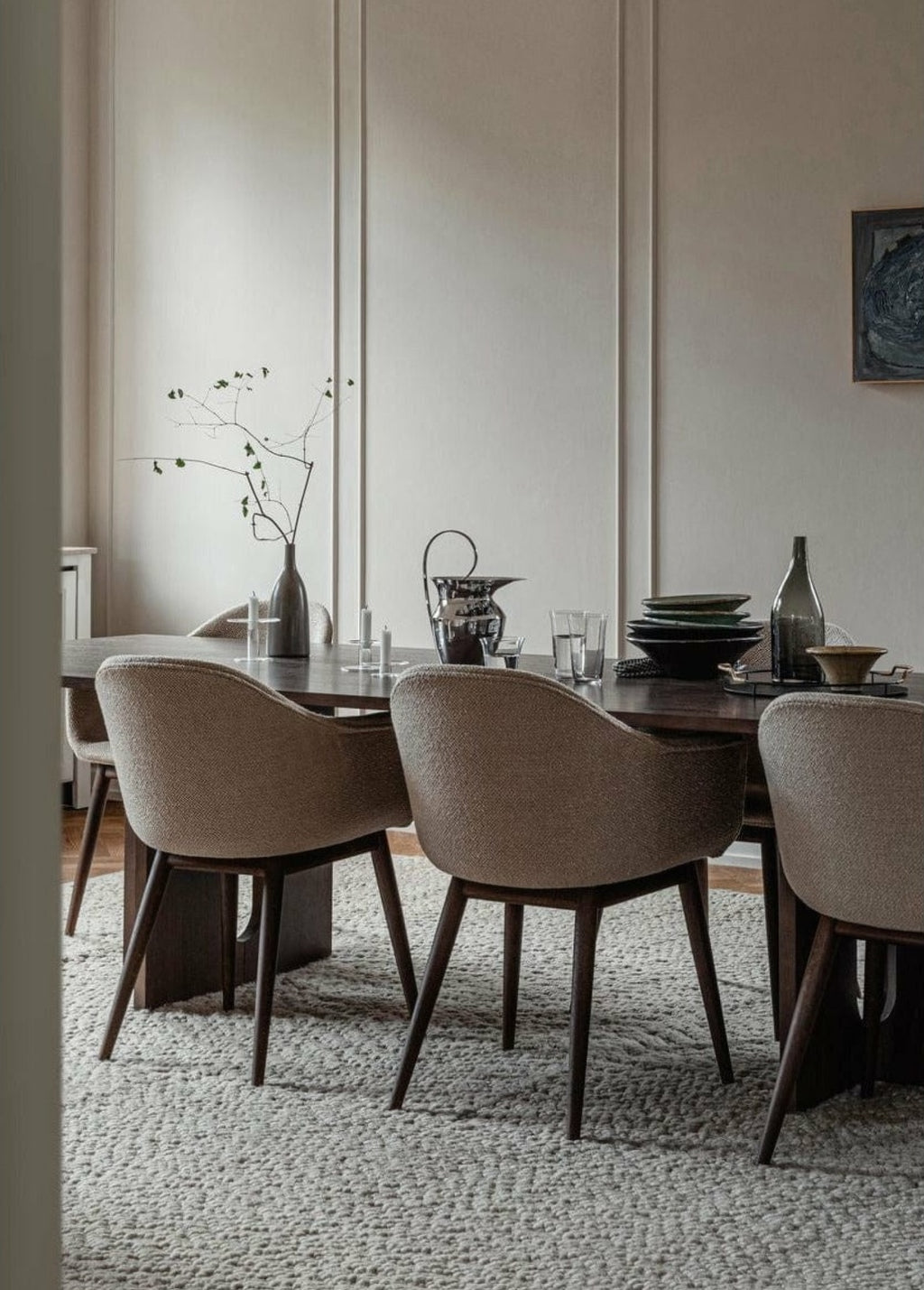 Audo Copenhagen Harbour Dining Dark Stained Oak, Burned Red