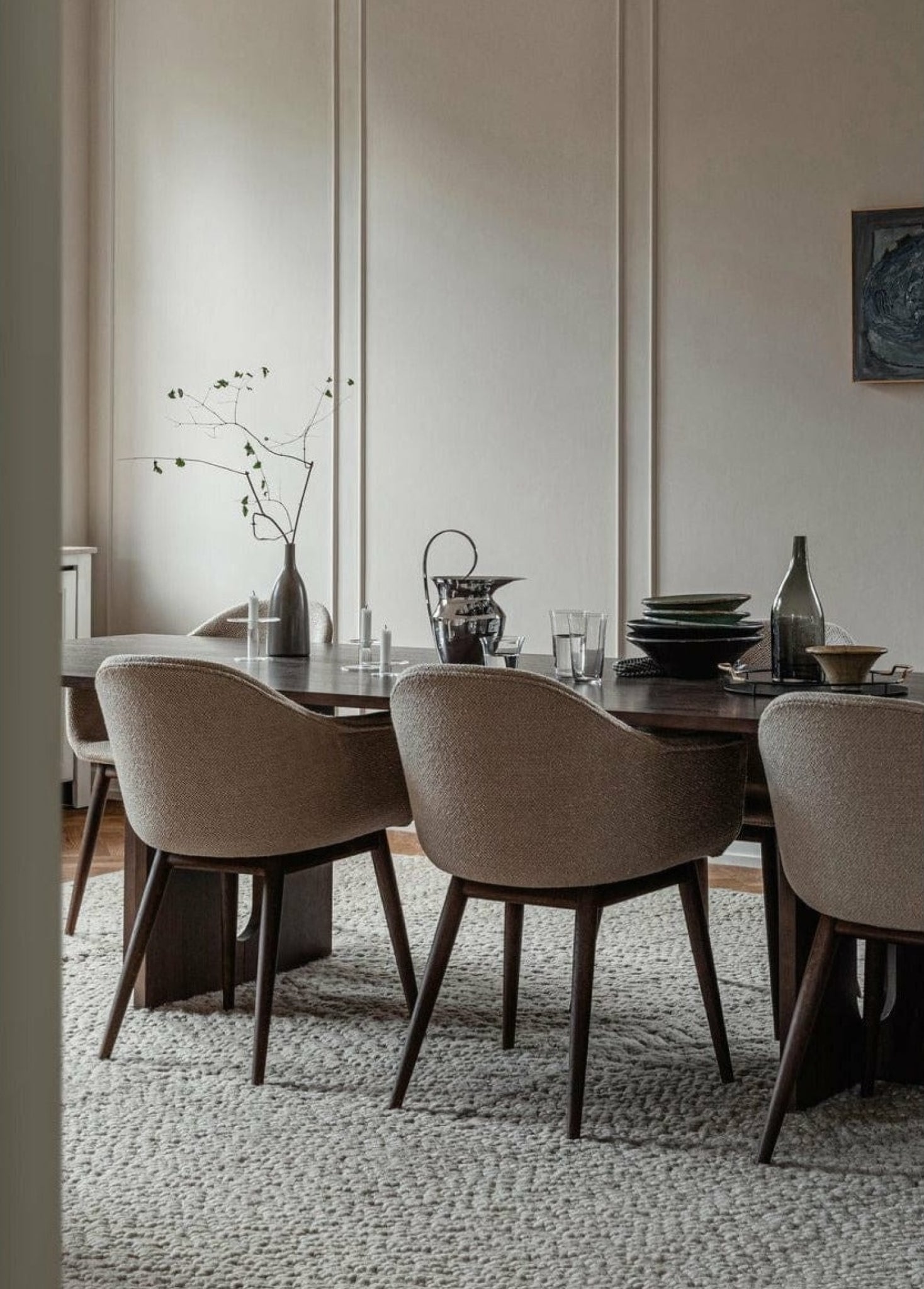 Audo Copenhagen Harbour Dining Dark Stained Oak, Burned Red