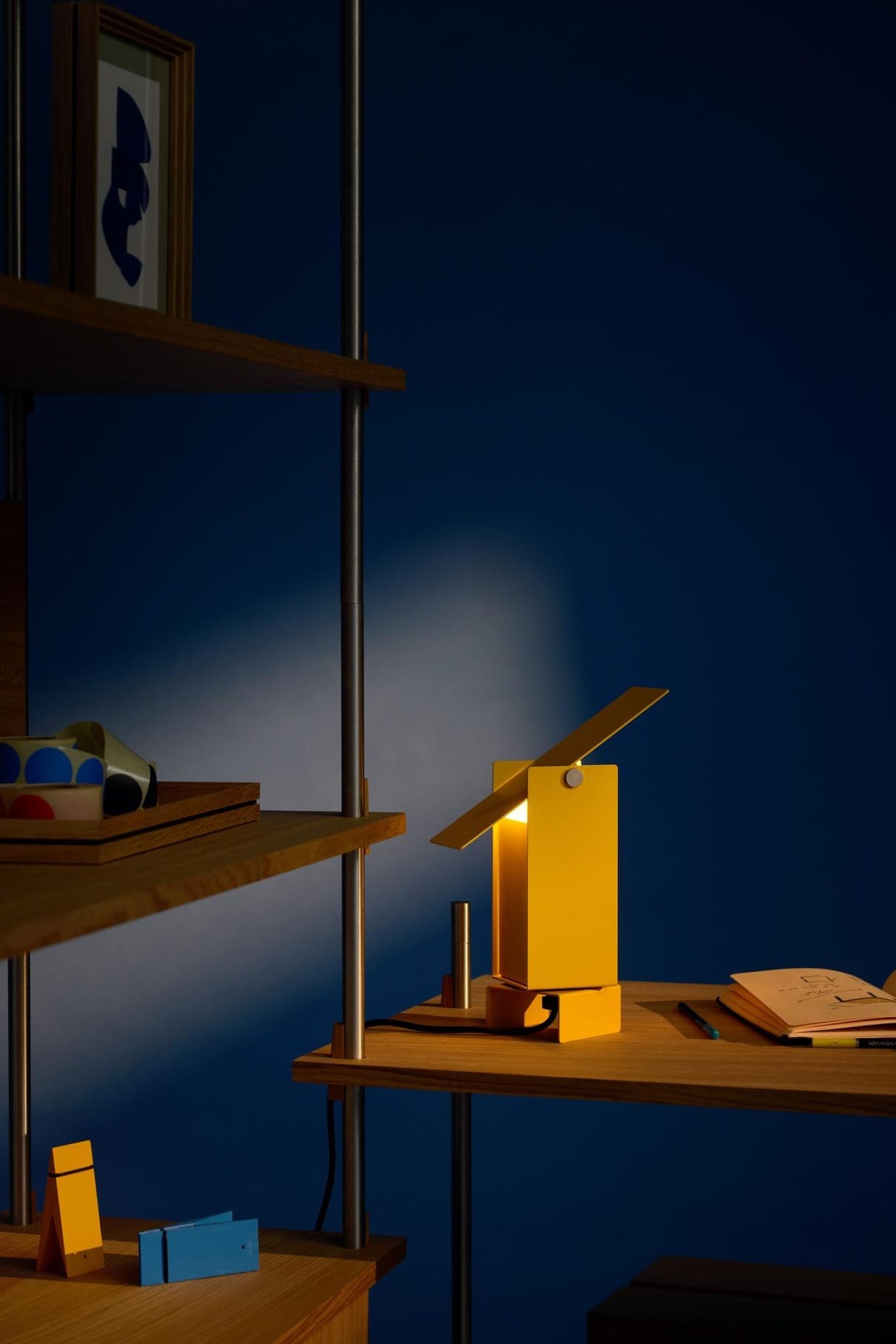 Illuminate Your Space: MOEBE Yellow Pivoting Table Lamp - Danish Design