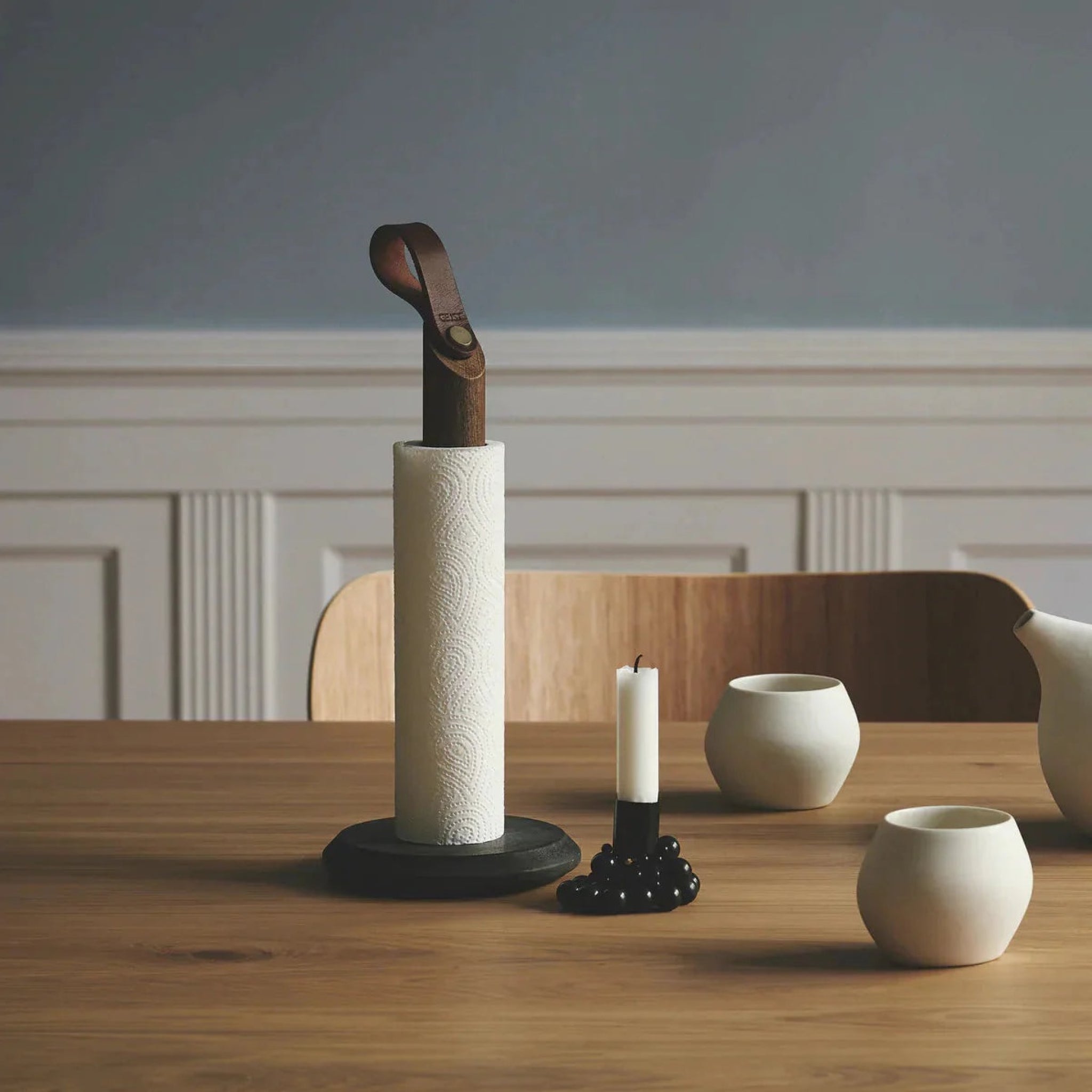 Gejst Grab Smoked Oak Kitchen Roll Holder - Stylish Paper Towel Rail