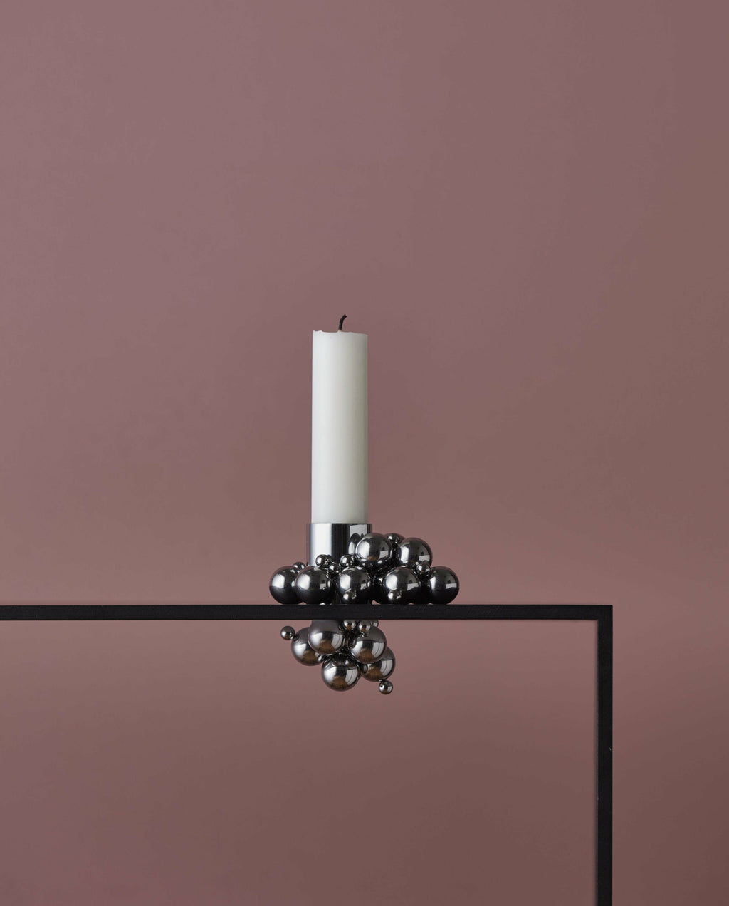 Gejst Molekyl Chrome Candle Holders 2pcs - 3.3cm Magnetic Steel Design