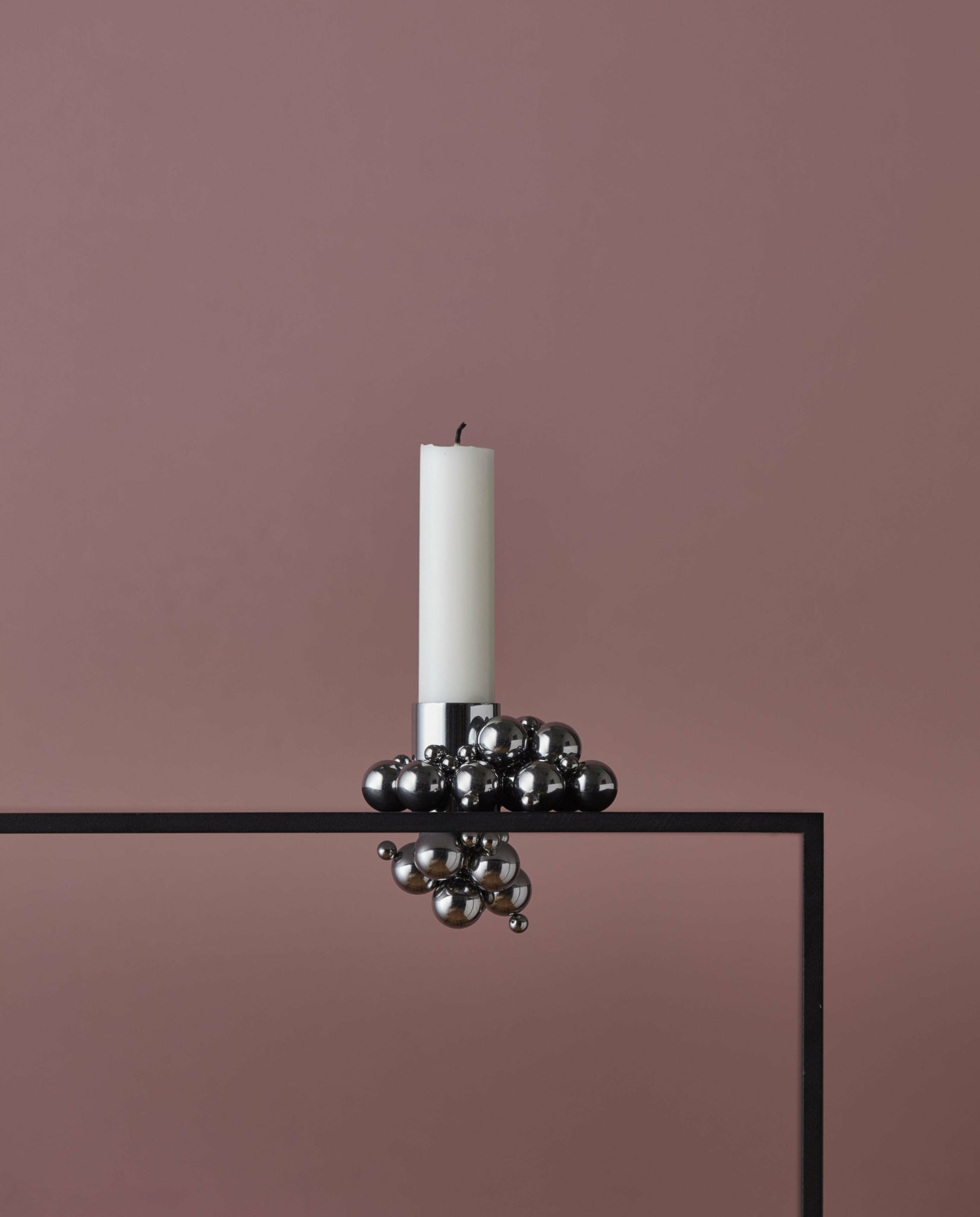 Gejst Molekyl Chrome Candle Holders 2pcs - 3.3cm Magnetic Steel Design