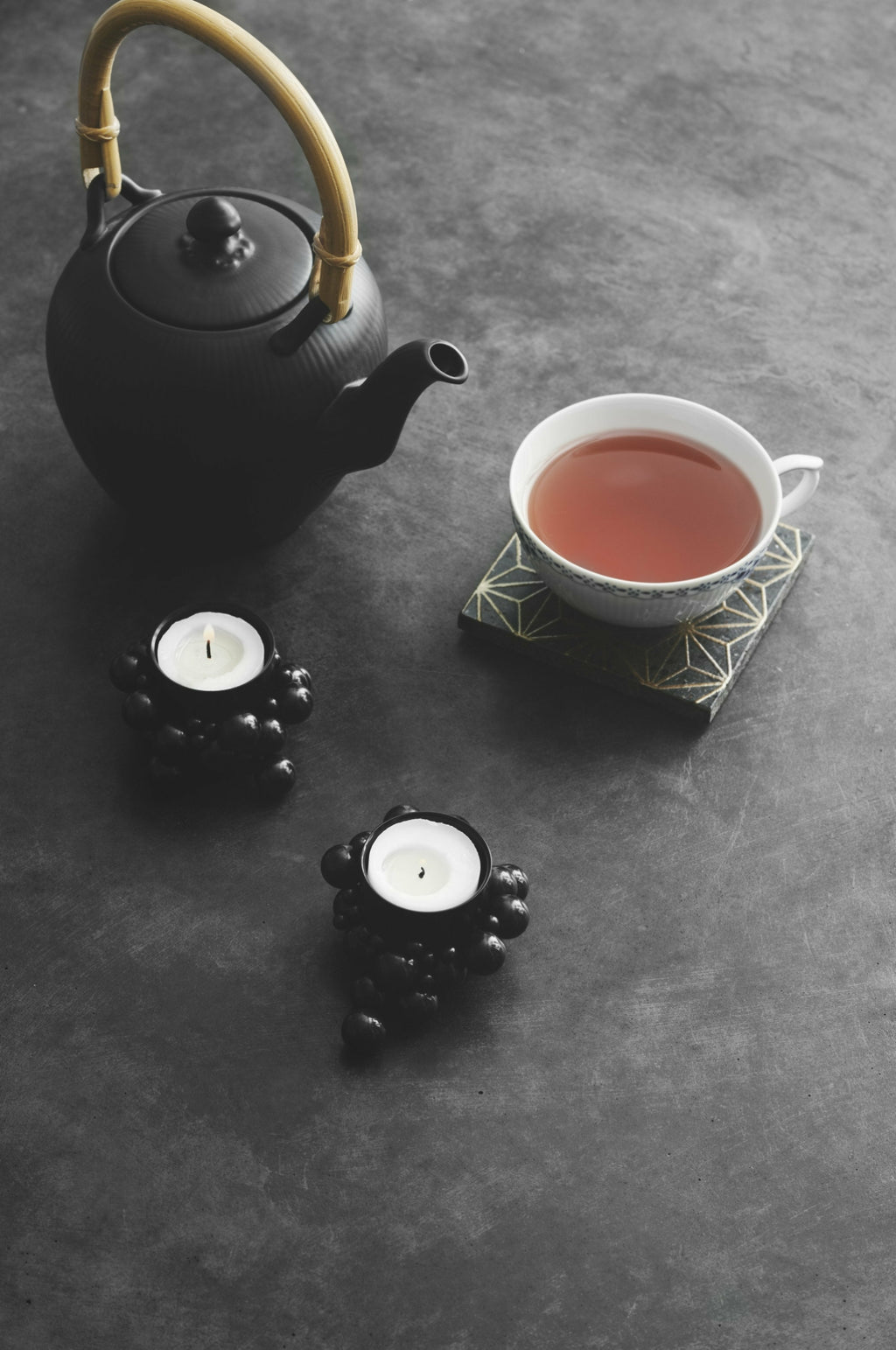 Gejst Molekyl Tealight Holder Black - Steel 4.3x3 Cm Magnetic Design