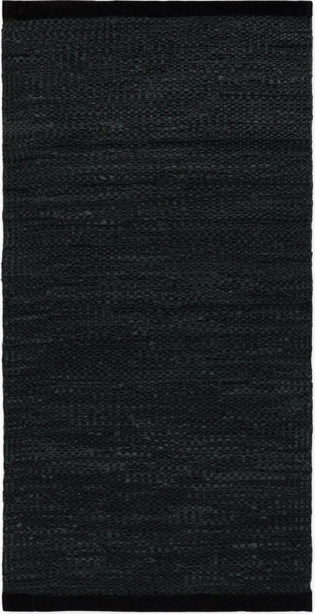 Rug Solid Leather Rug Black, 60 X 90 Cm