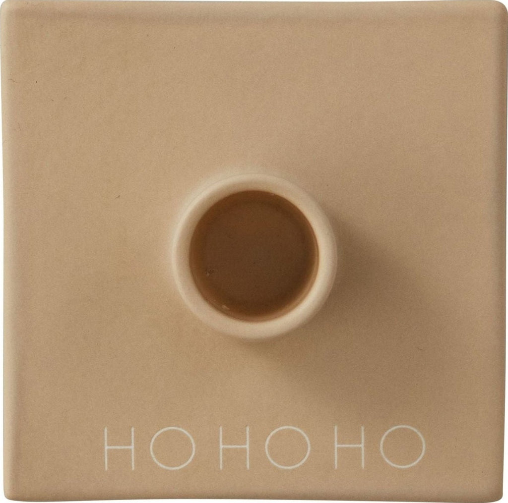 Design Letters Christmas Candle Holding Hoho, Beige