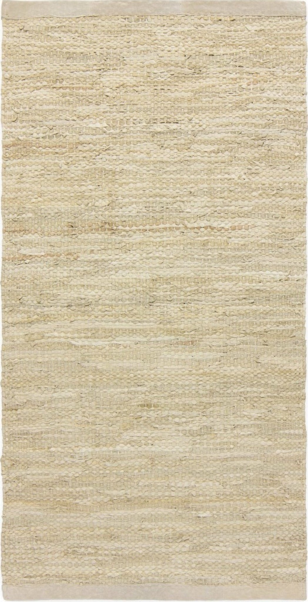 Rug Solid Leather Carpet Beige, 60 X 90 Cm