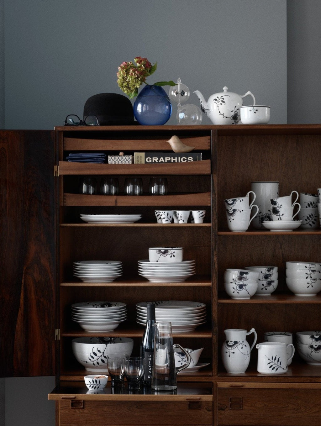 Royal Copenhagen Black Fluted Mega Deep Plate, 21 Cm