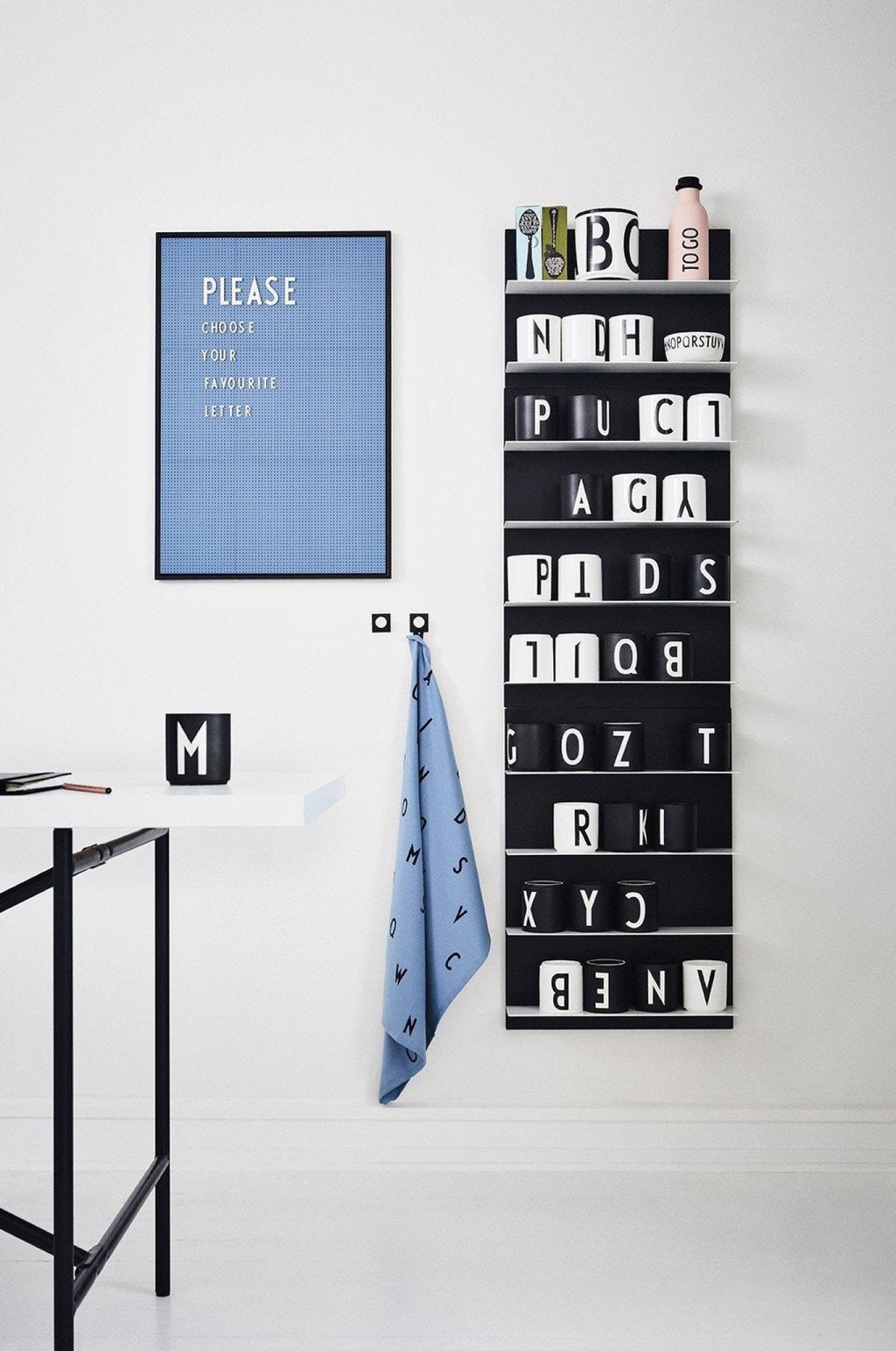 Design Letters Personal Porcelain Mug A-Z, White, U