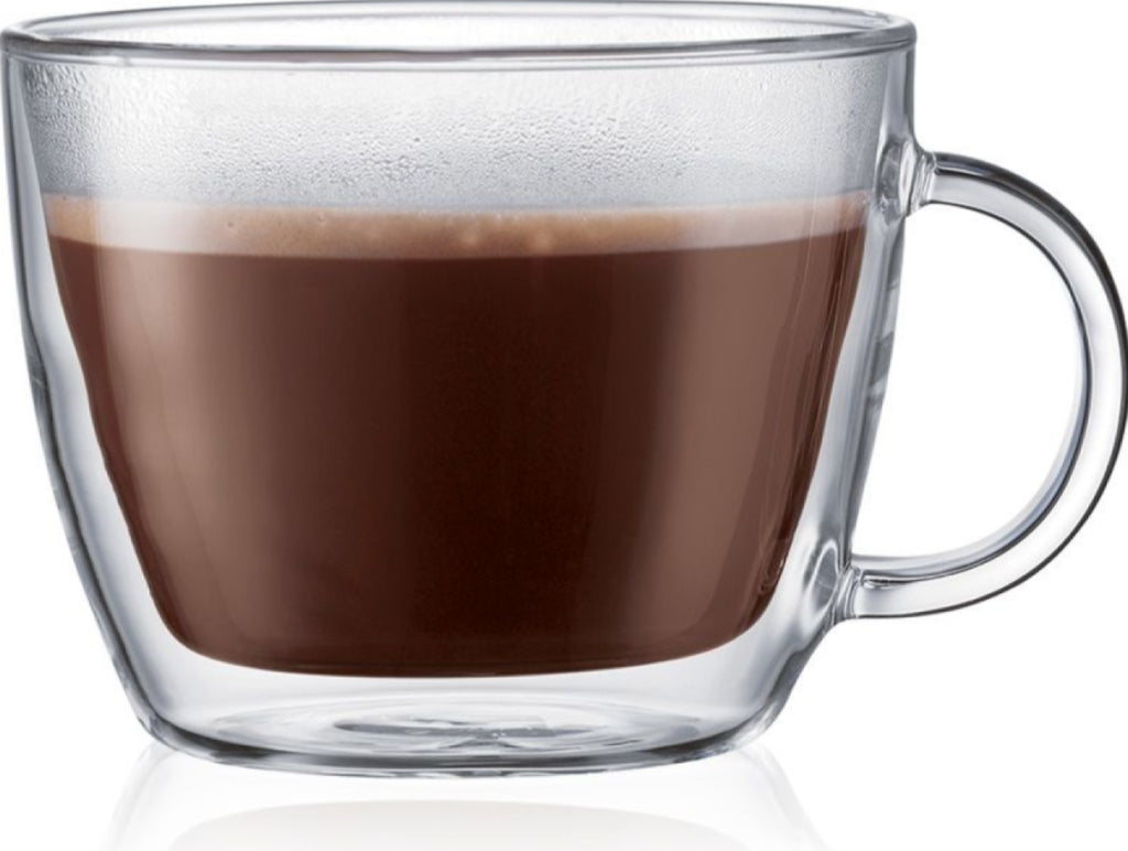 Bodum Bistro Caffè Latte cup double-walled with handle H11.4 cm, 2 pcs.