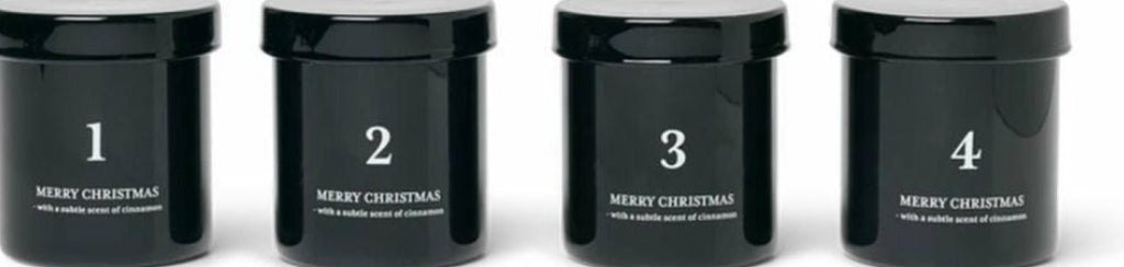 Ferm Living Scented Advent Scented Candles Set Of 4, Black