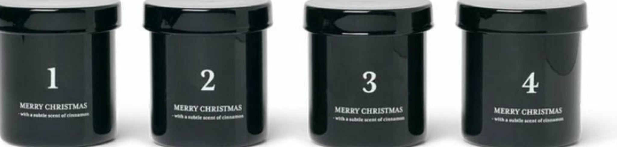 Ferm Living Scented Advent Scented Candles Set Of 4, Black