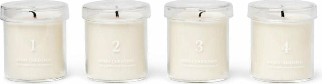Ferm Living Scented Advent Scented Candles Set Of 4, White