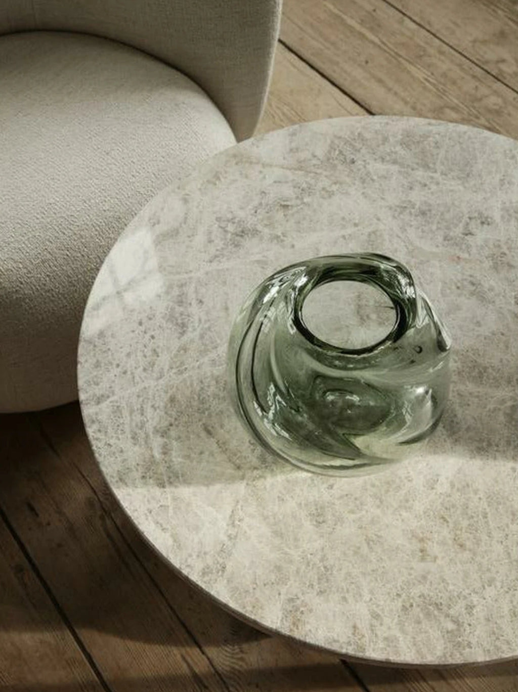 Ferm Living Water Swirl Vase Round Recycled, 16 Cm