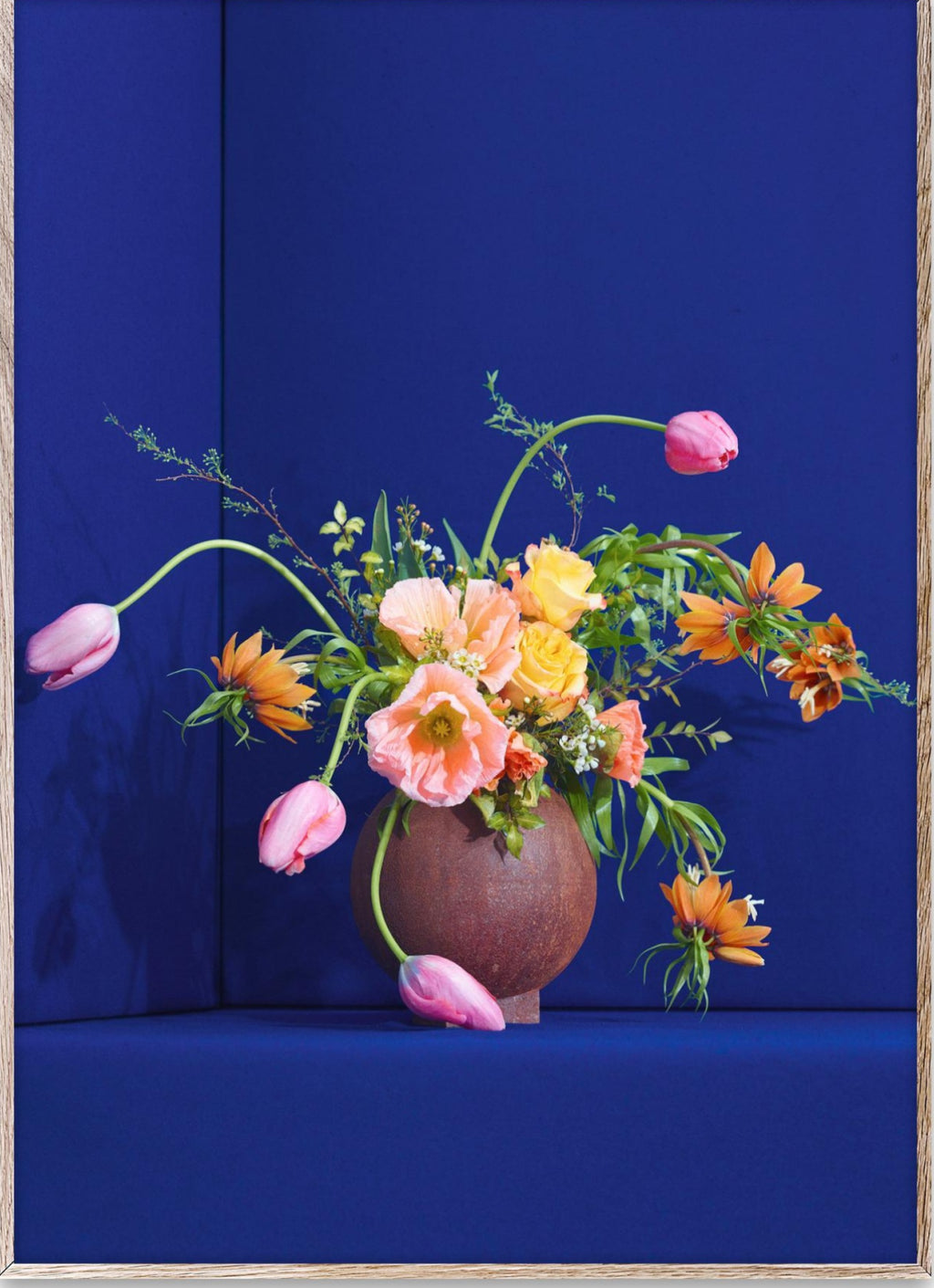 Paper Collective Blomst 01 Poster 50x70 Cm, Blue