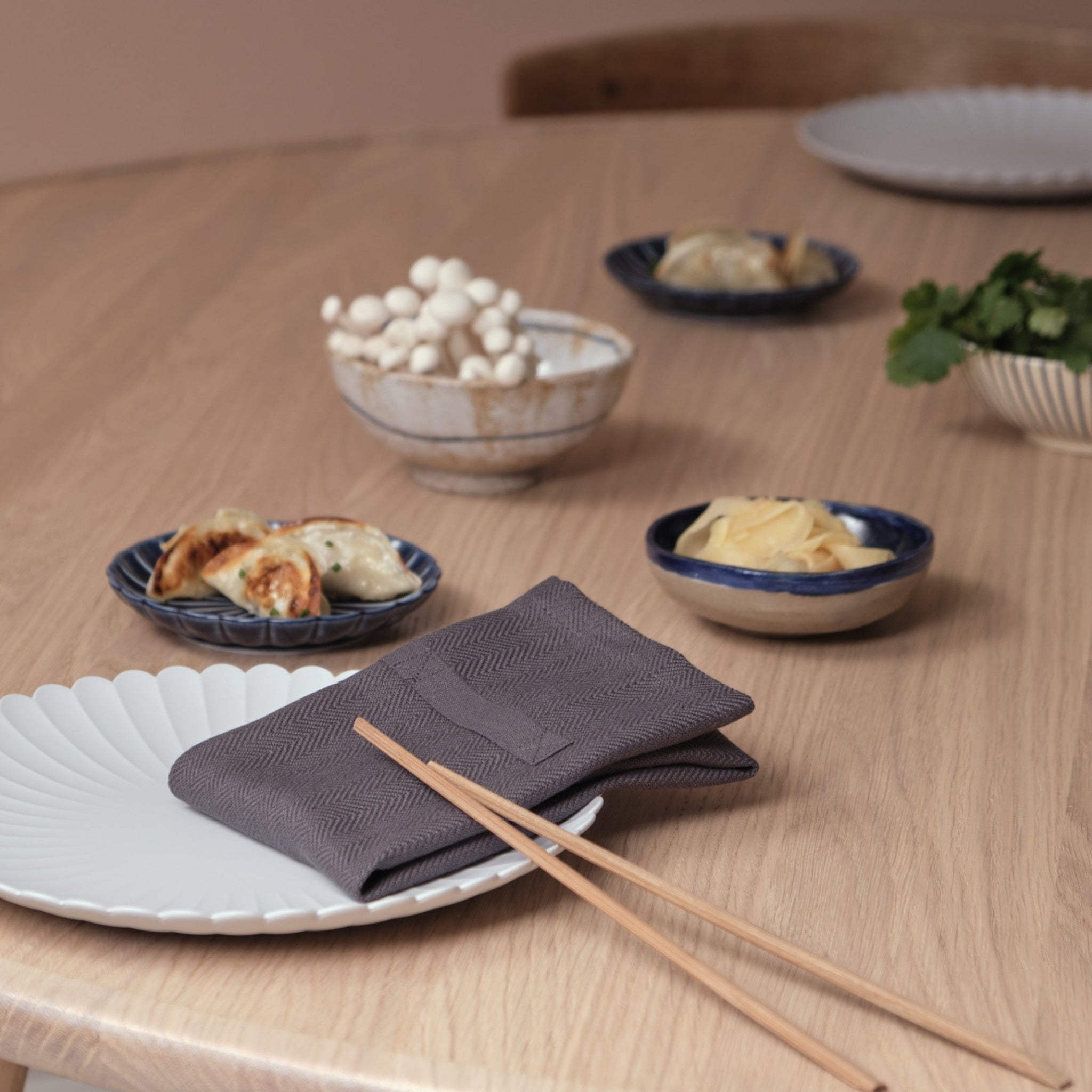 The Organic Company Dinner Napkins, Dark Grey