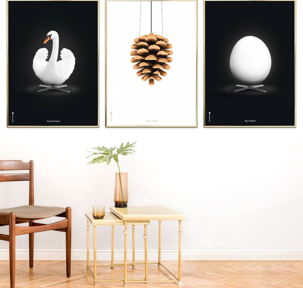 Brainchild egg classic poster without frame 50X70 cm, black background