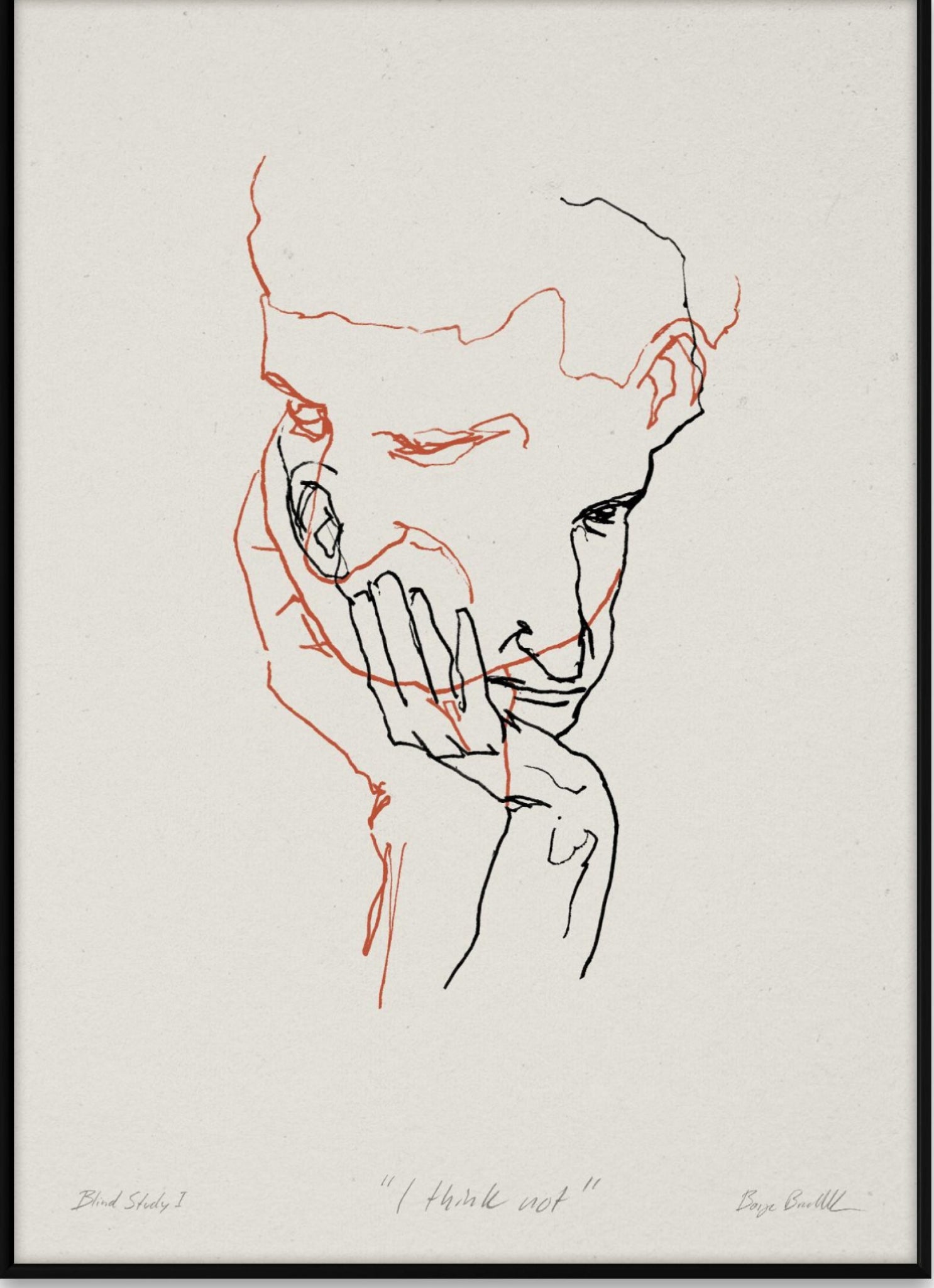 Paper Collective I Think Not 02 Poster 50x70 Cm, Red