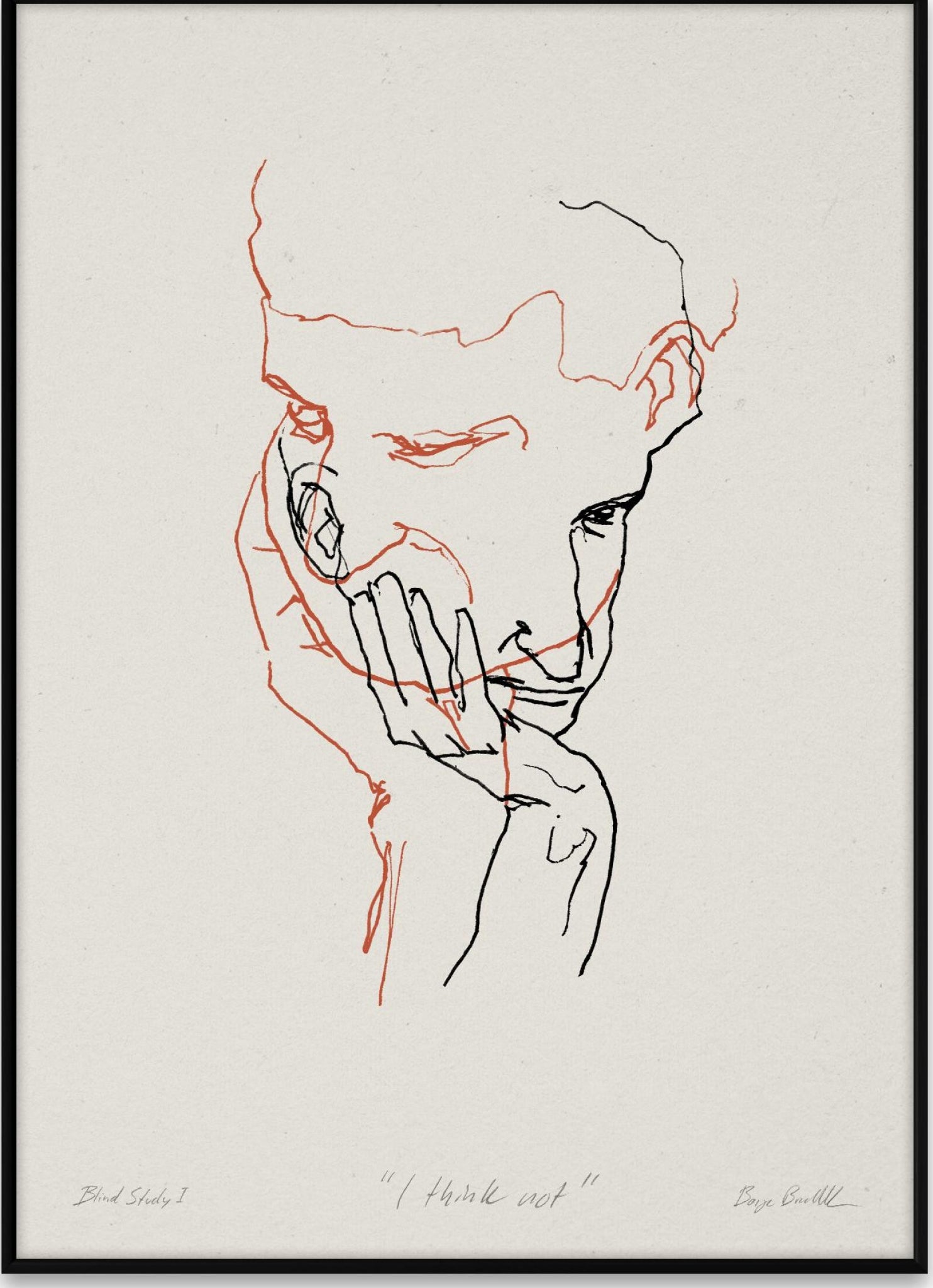 Paper Collective I Think Not 02 Poster 50x70 Cm, Red