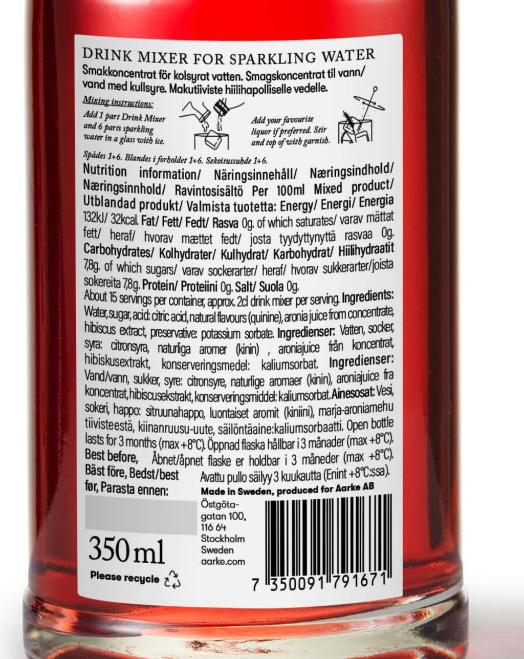 Aarke Bitter Orange Drink Mixer: Refreshing Home Bar Essential, 15 Drinks