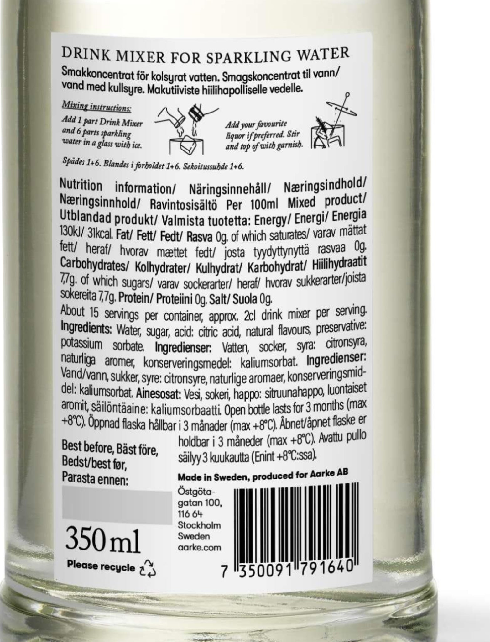 Aarke Yuzu Basil Drink Mixer: Refreshing Home Bar Essential