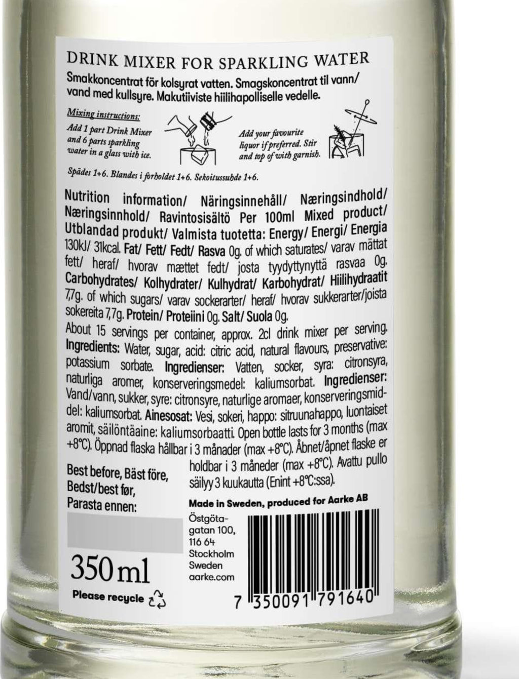 Aarke Yuzu Basil Drink Mixer: Refreshing Home Bar Essential