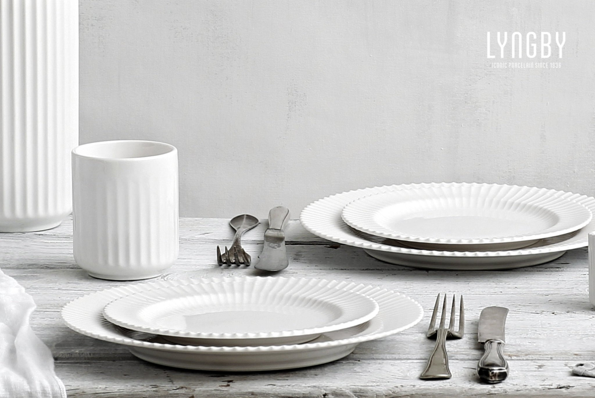 Lyngby Cup White 2pcs, 26cl