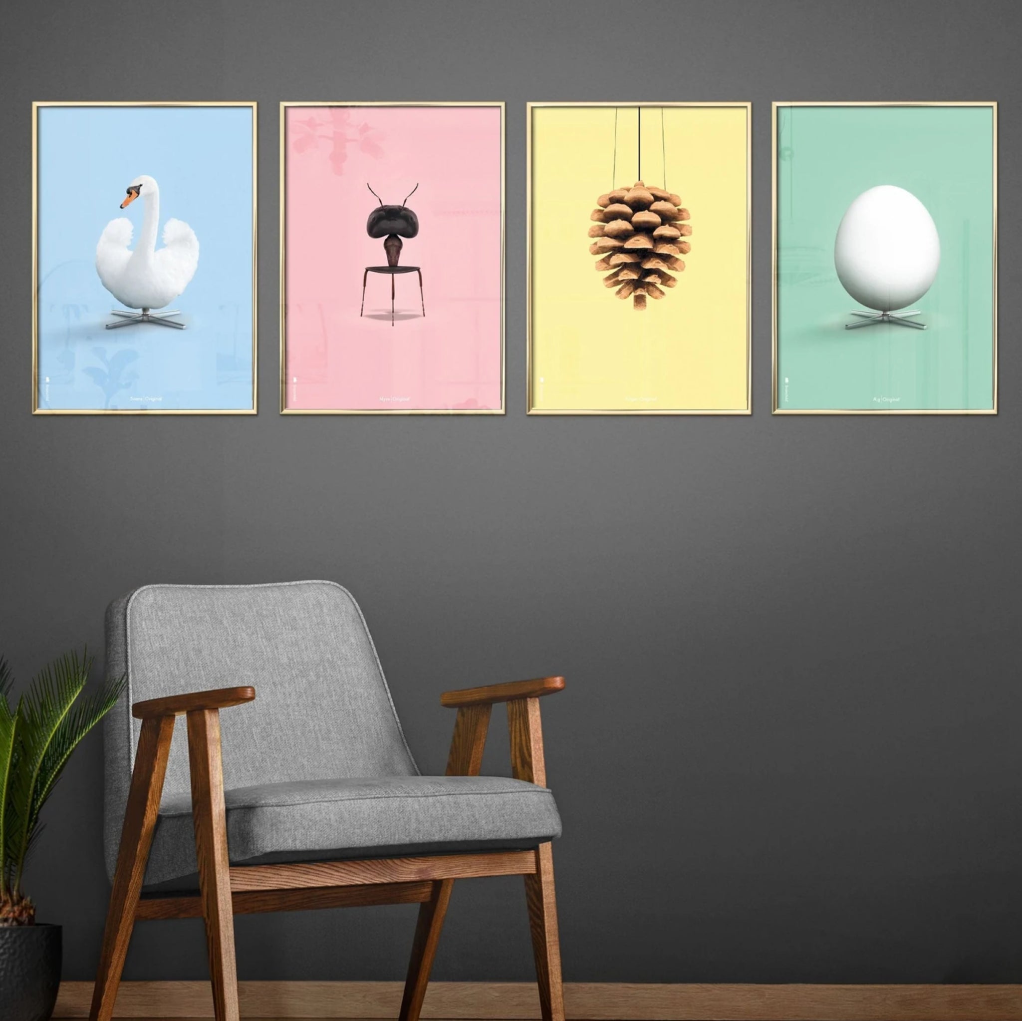 Brainchild egg classic poster without frame 30X40 cm, mint green background