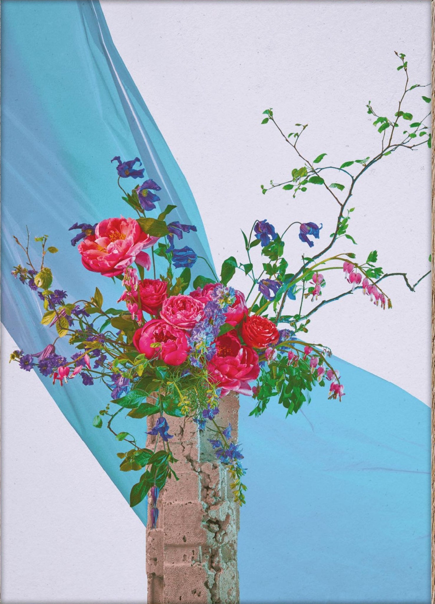 Paper Collective Bloom 05 Poster 50x70 Cm, Turquoise