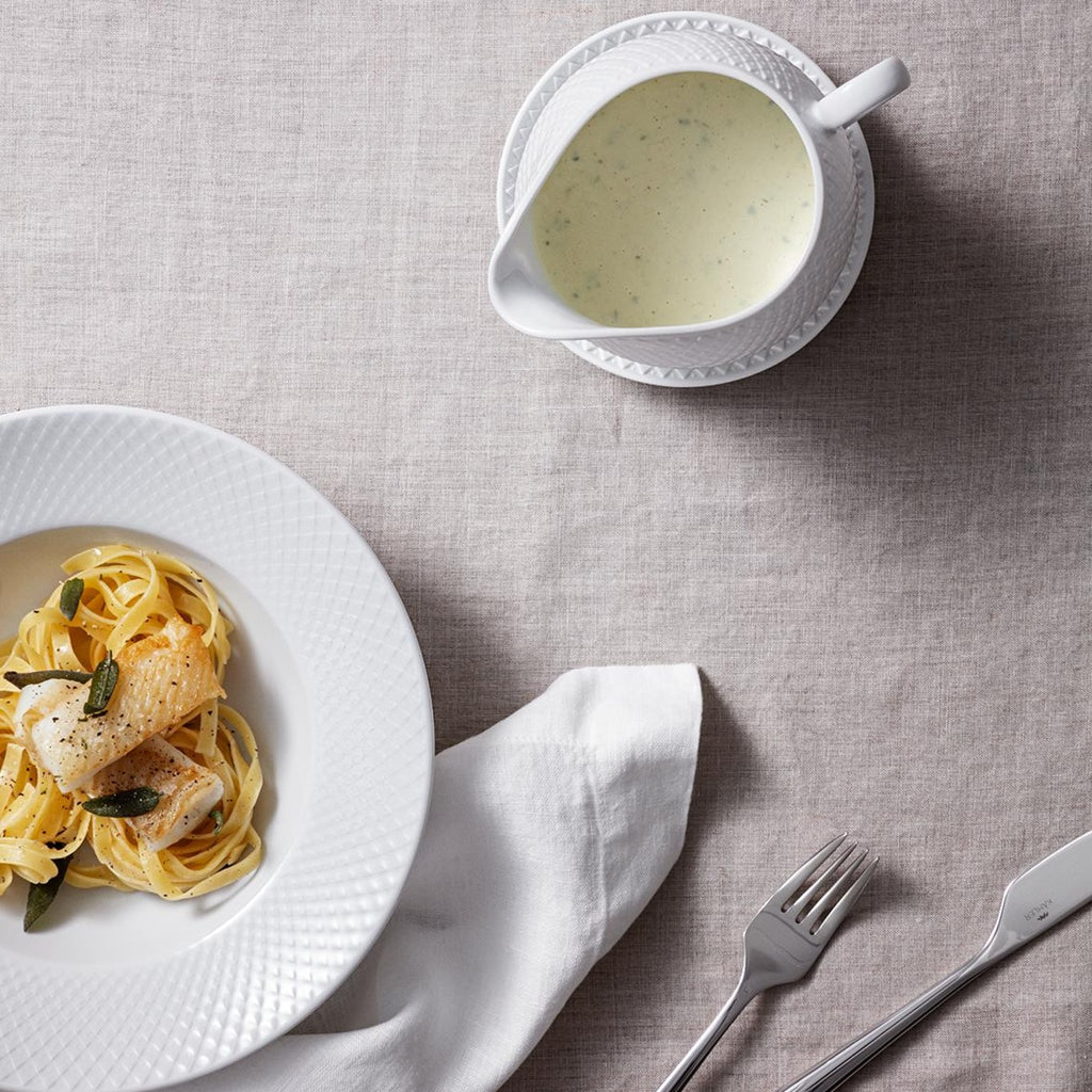 Lyngby Rhombe Pasta plate Ø24,5cm, White