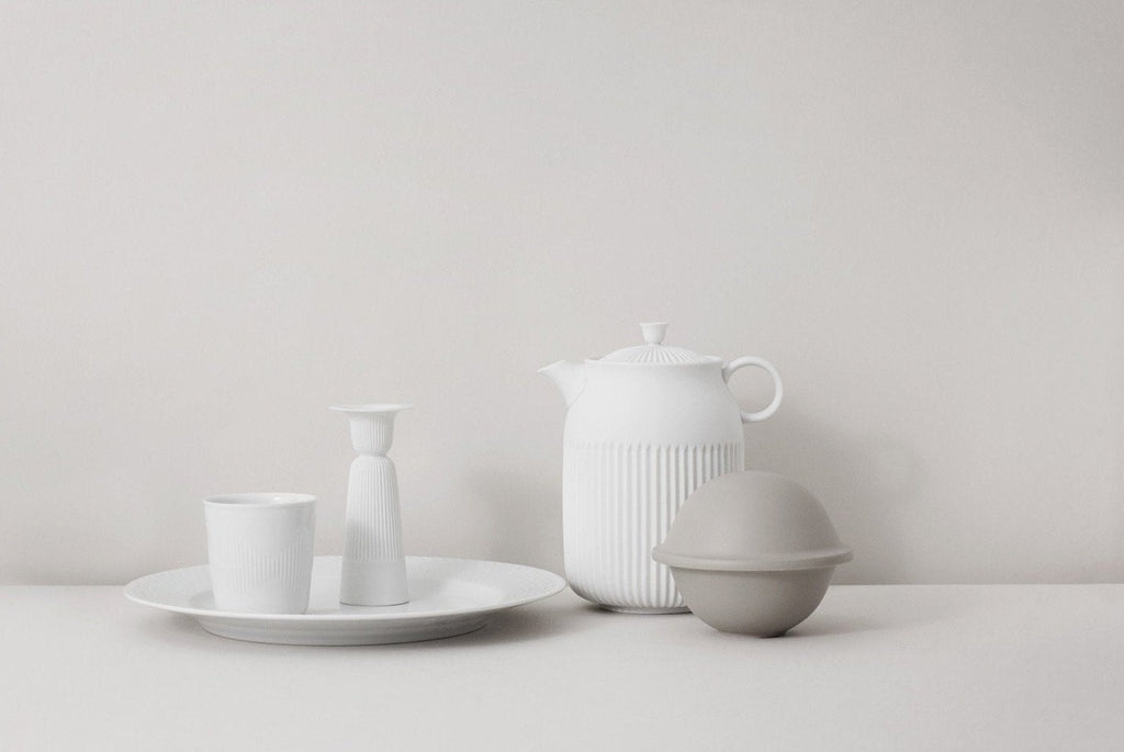 Lyngby Rhombe coffee cup, white, 2 pcs.