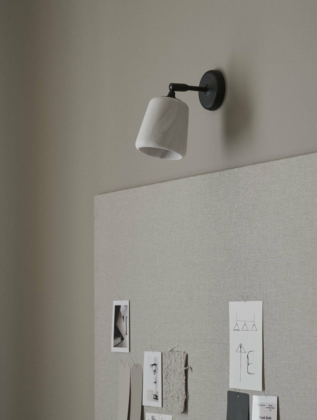 New Works Material Wall Lamp Marble, White