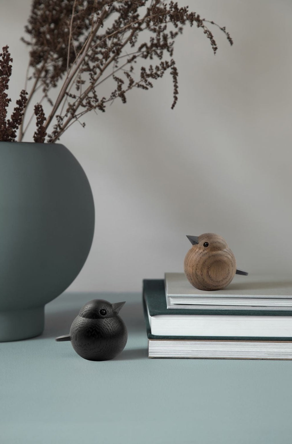 Novoform Design Mini Sparrow Decorative Figure, Dark Stained Oak