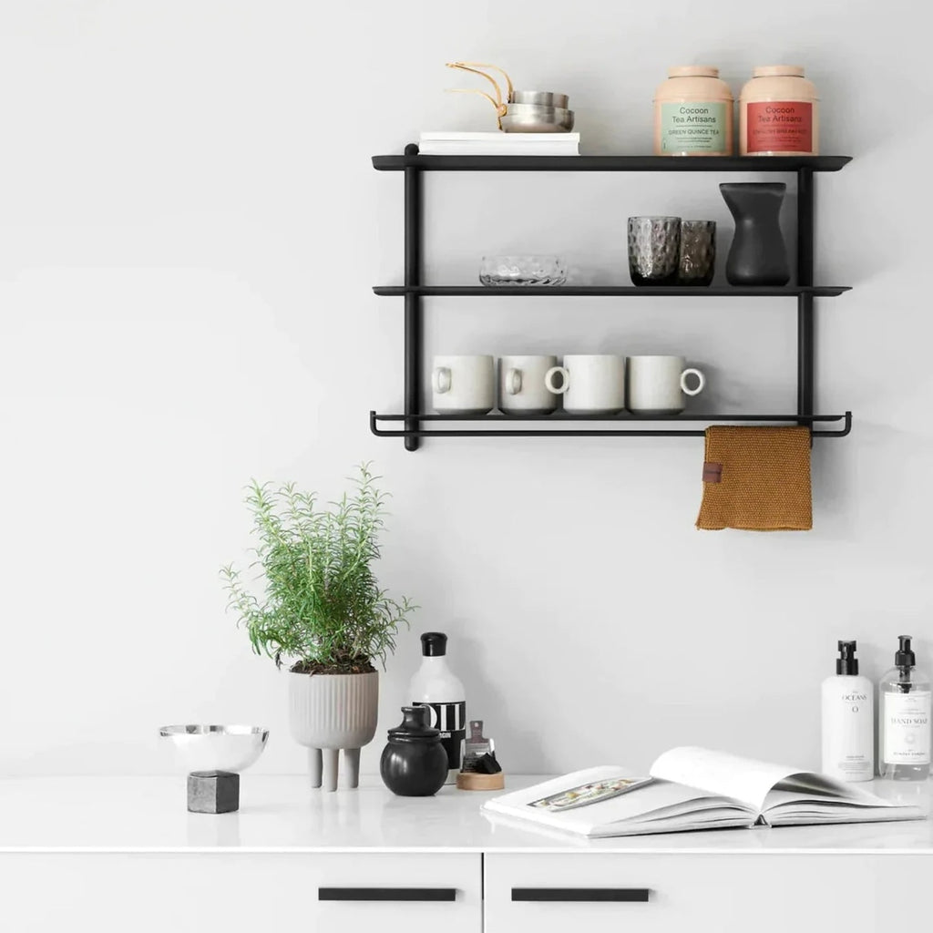 Gejst Nivo Regalleiste Shelf Bar - Black | Kitchen & Bathroom Hooks