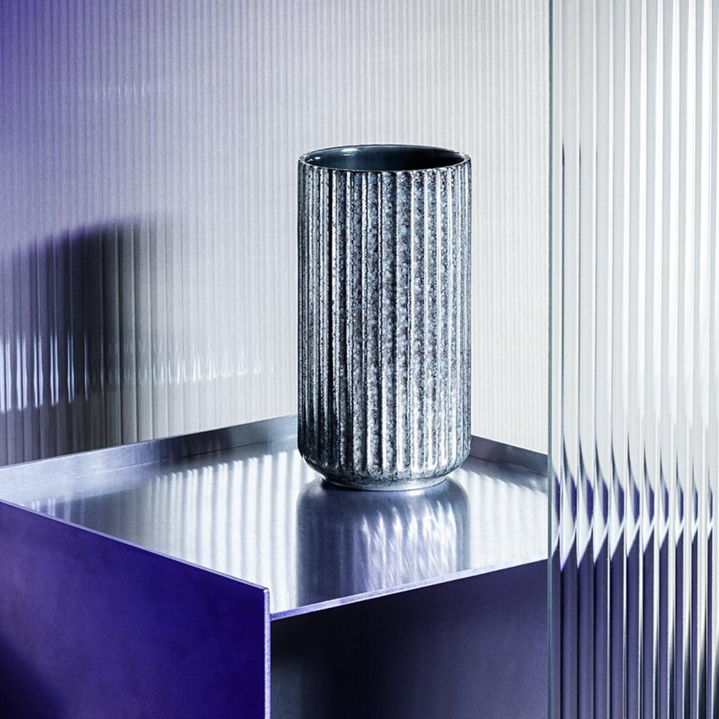 Lyngby Radiance Vase H20,5cm, Blue Faience