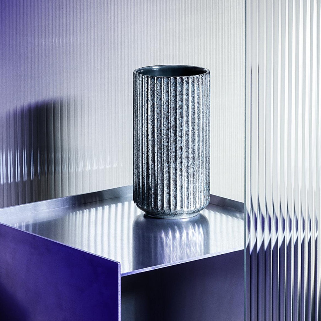 Lyngby Radiance Vase H20,5cm, Blue Faience