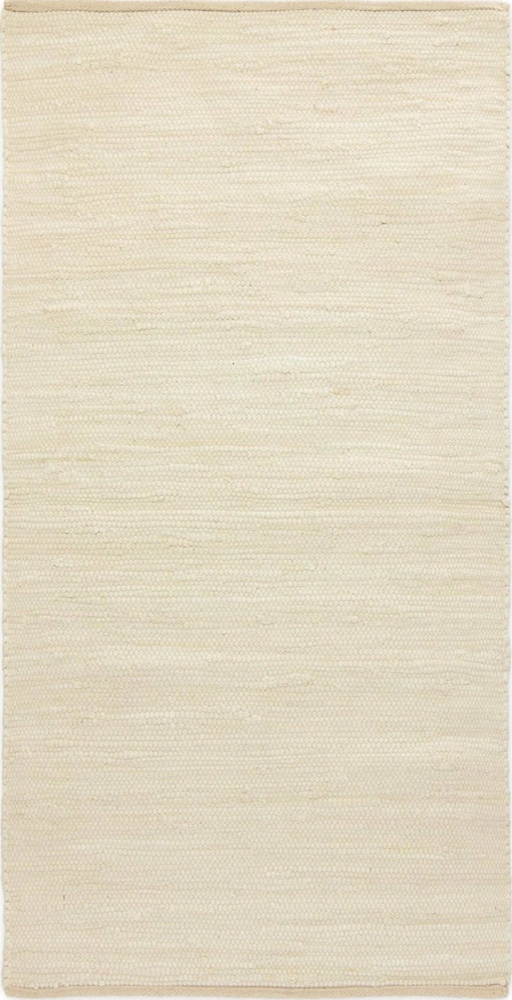 Rug Solid Cotton Carpet Desert White, 65 X 135 Cm