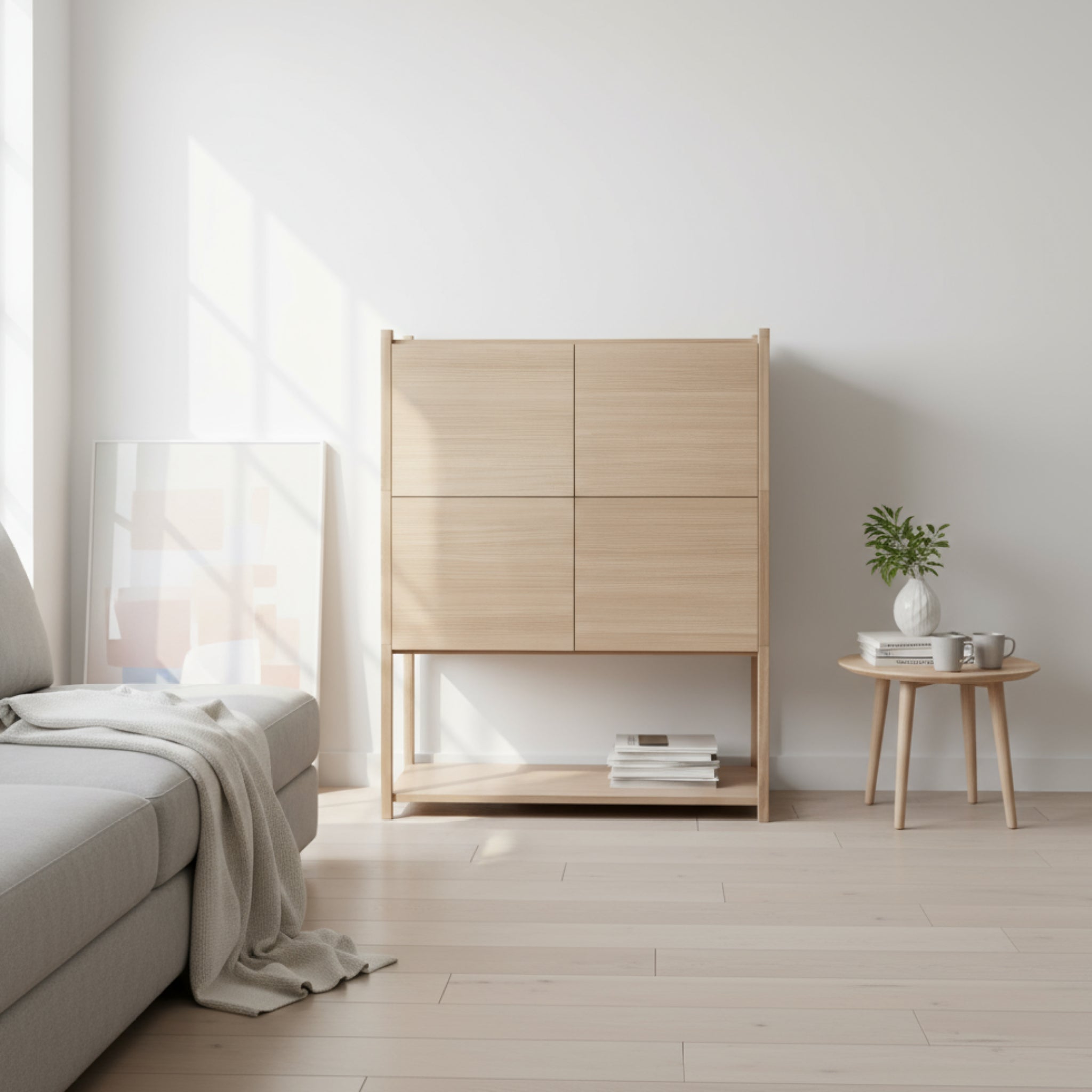 Gejst Sceene Regal E 93 Cm – Light Oak Modular Bookcase For Living Room