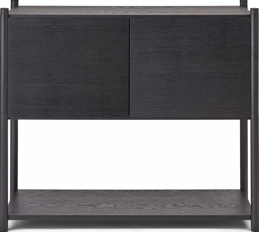 Gejst Sceene Shelf C 93 Cm — Black Oak Modular Minimal Nordic Bookcase