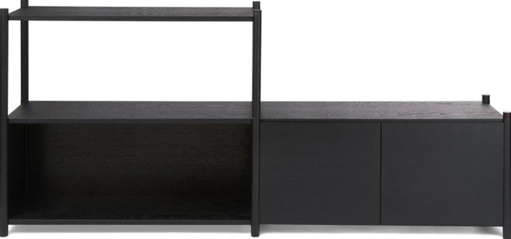 Gejst Sceene Shelf D 93 Cm – Modular Black Oak Bookcase (3 Modules)