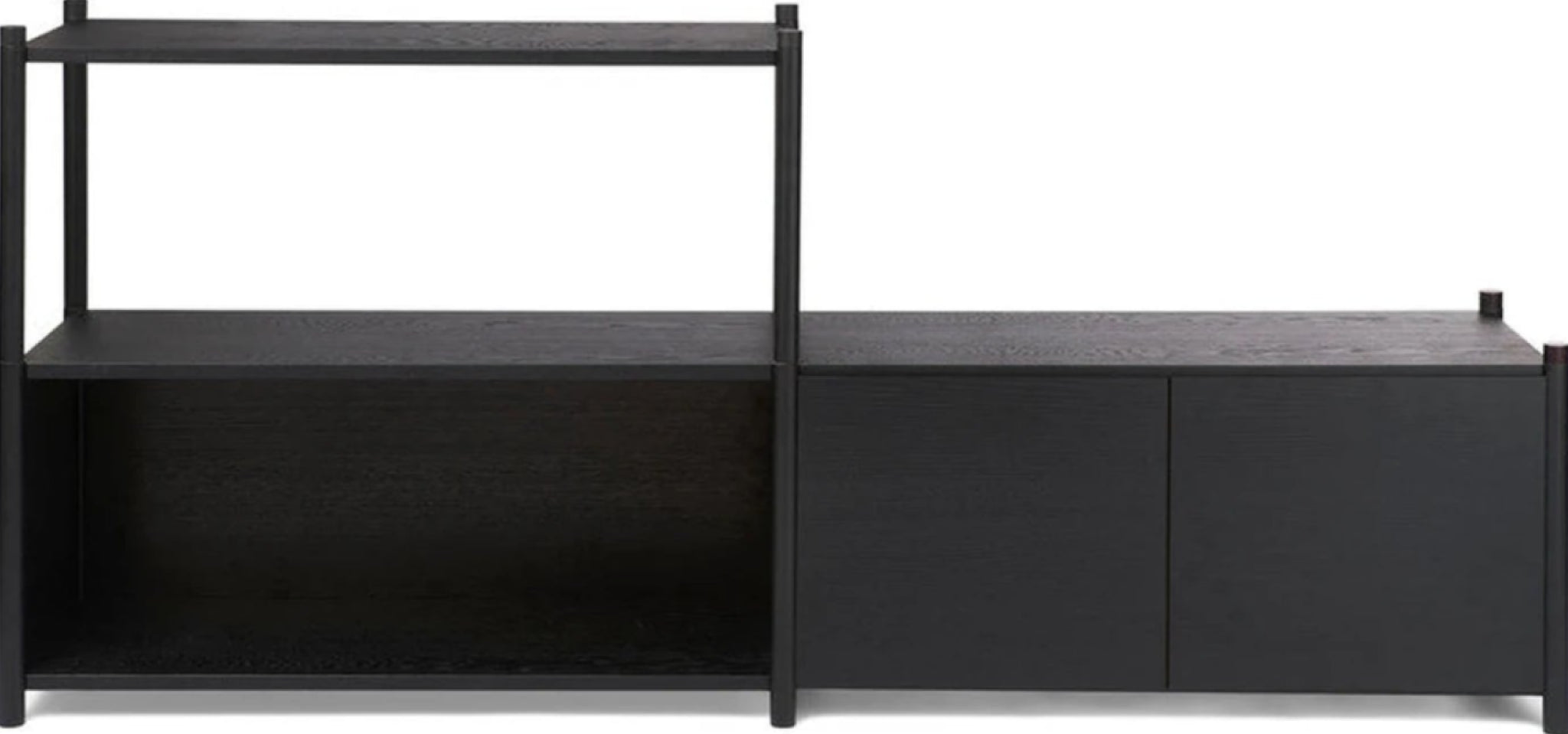 Gejst Sceene Shelf D 93 Cm – Modular Black Oak Bookcase (3 Modules)