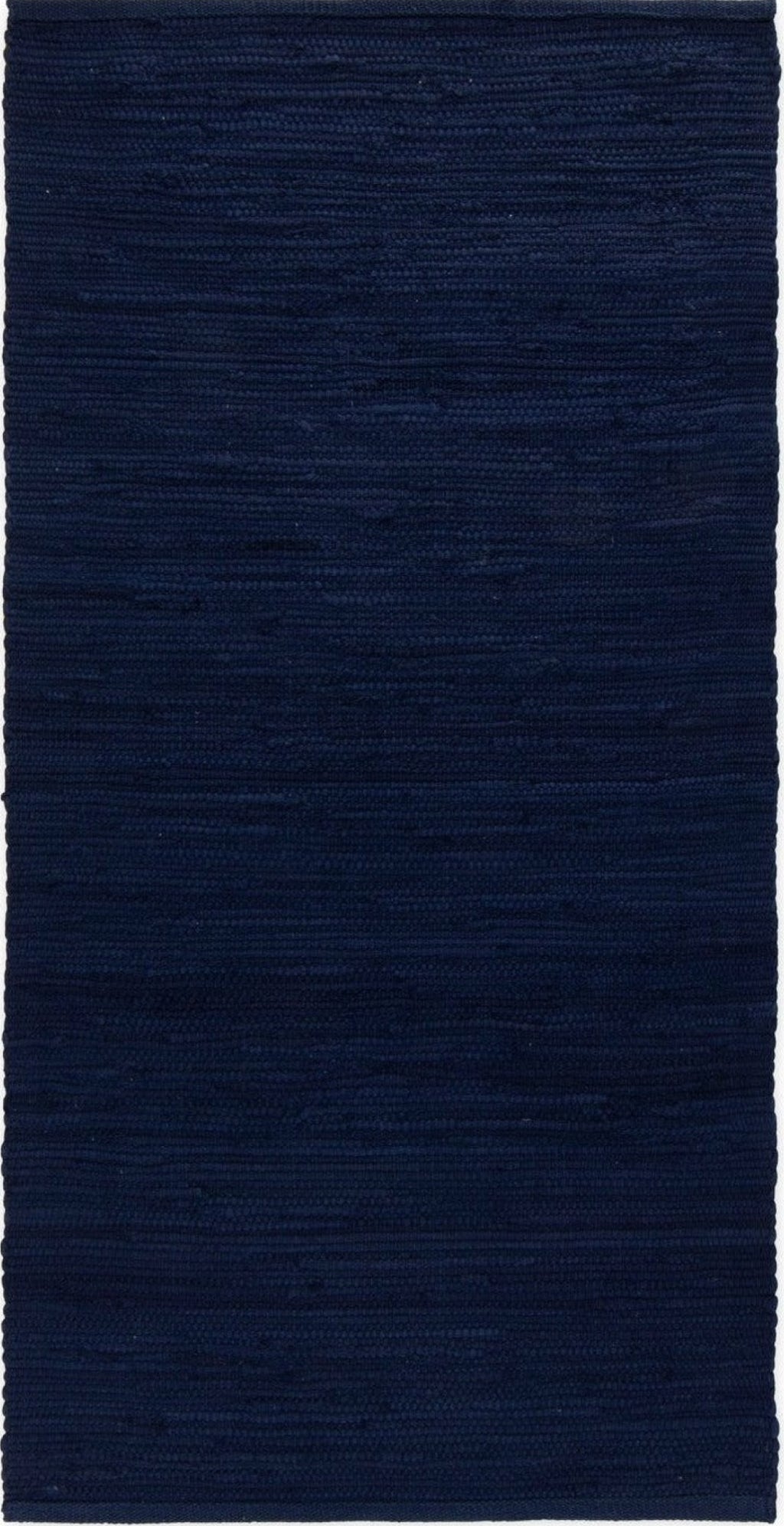 Rug Solid Cotton Rug Deep Ocean Blue, 170 X 240 Cm