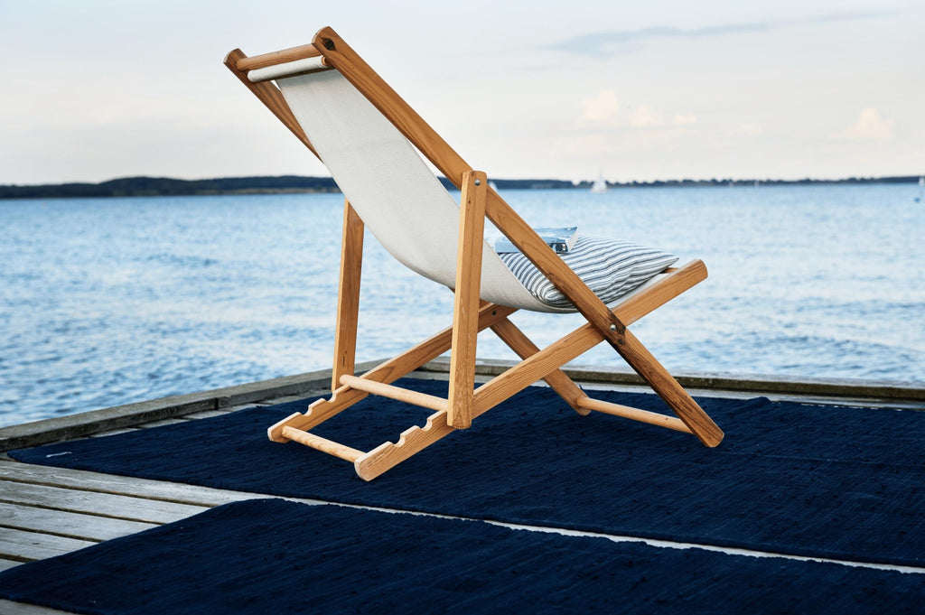 Rug Solid Cotton Rug Deep Ocean Blue, 170 X 240 Cm