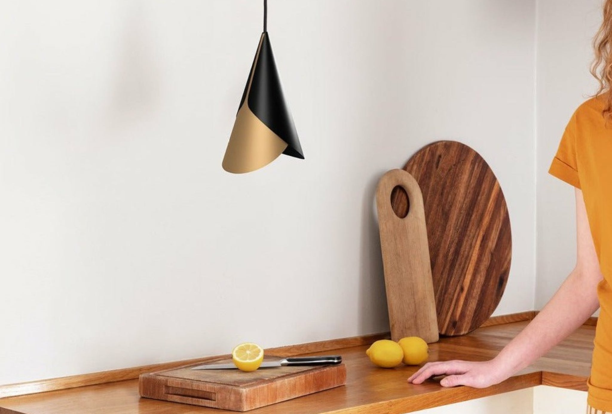 Umage Cornet Lampshade, Black And Brass