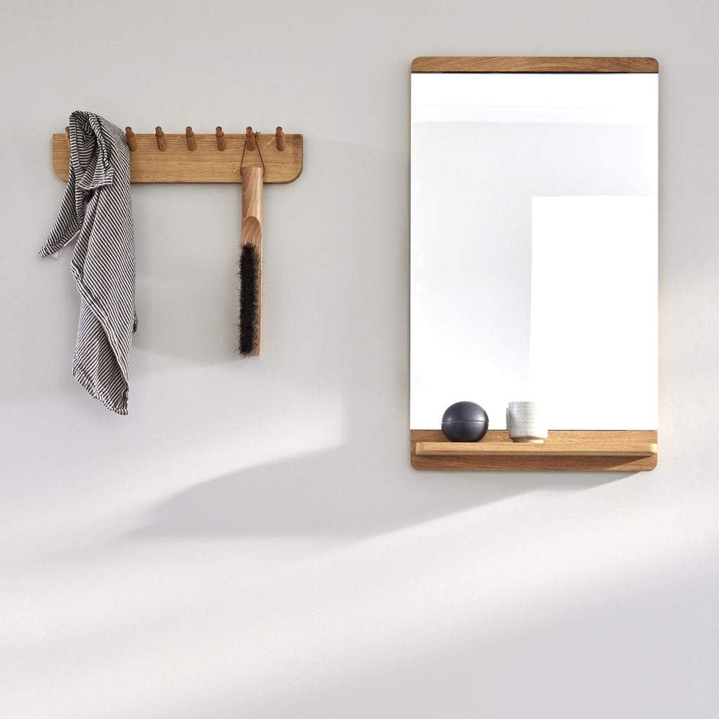 Form & Refine Rim Wall Mirror with Shelf — Oak, Infinity Glass Finish