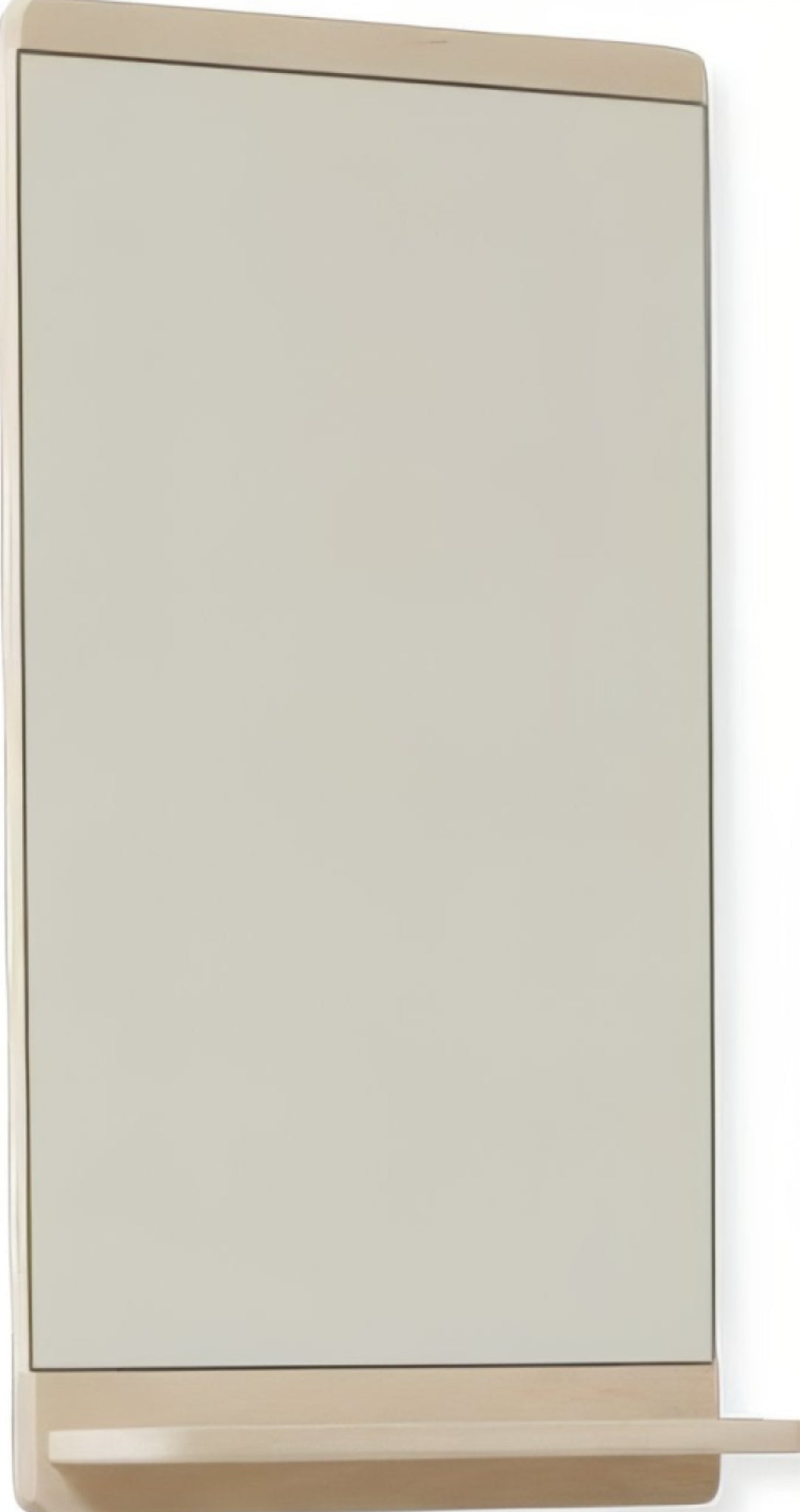 Form & Refine Rim Wall Mirror with Shelf — White Oak Infinity Glass