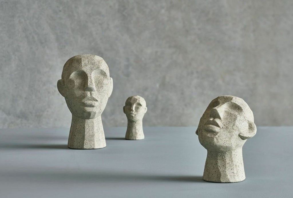 Villa Collection Figurine Head 8.5 X 8.5 X 15 Cm, Light Olive Green