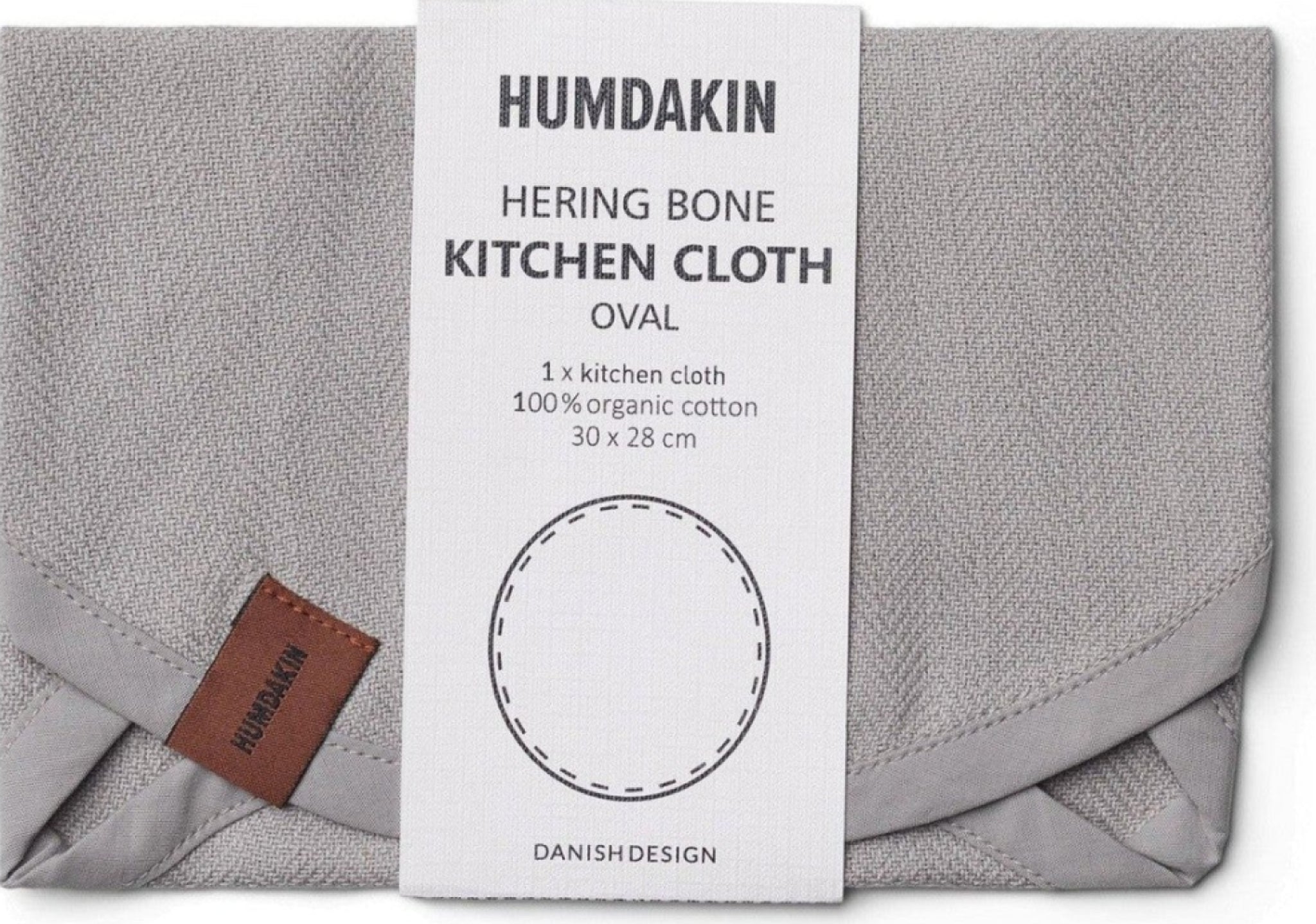 Humdakin Herring Bone Oval Dishcloth, Stone