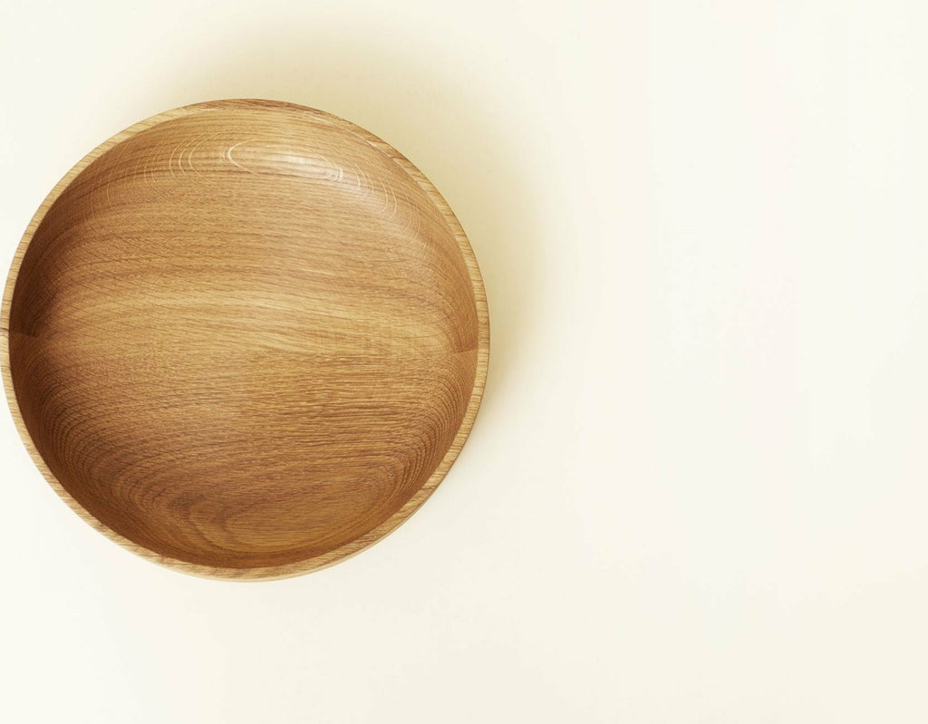 Form & Refine Section Oak Wooden Bowl — 24cm Handcrafted Fruit Bowl