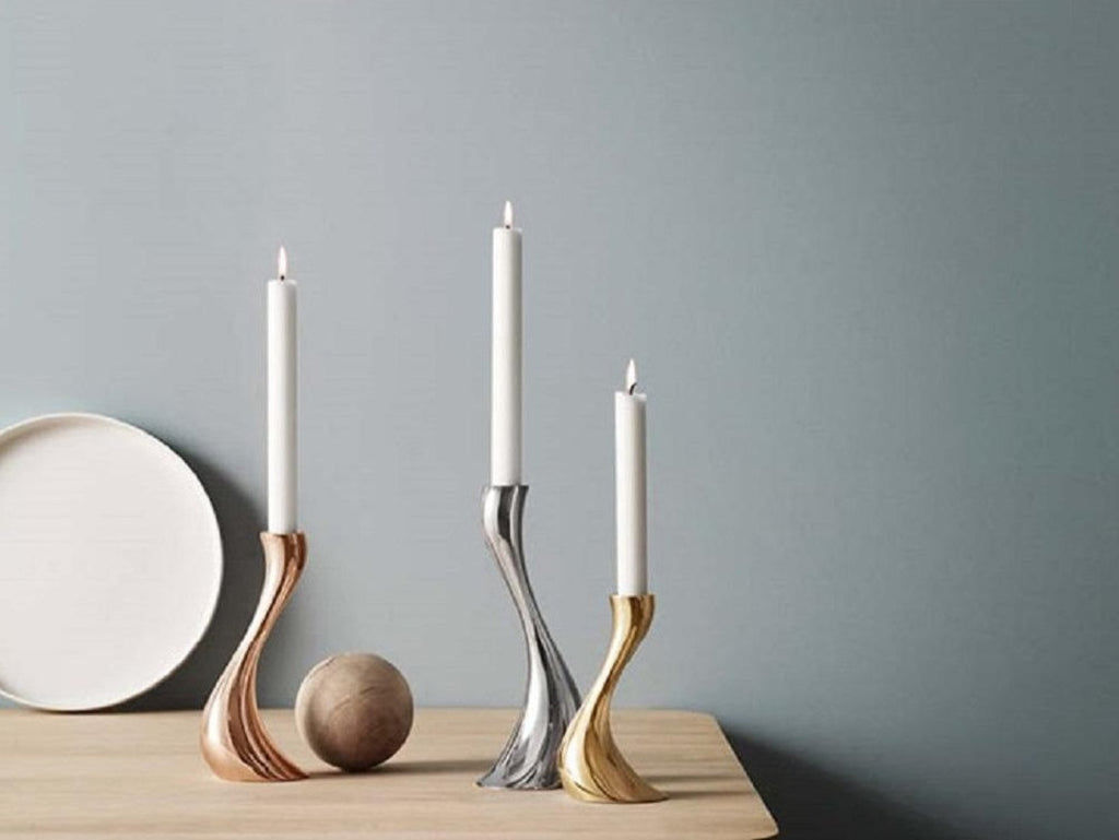 Georg Jensen Cobra Candle Holder Silver, 3 Piece Set