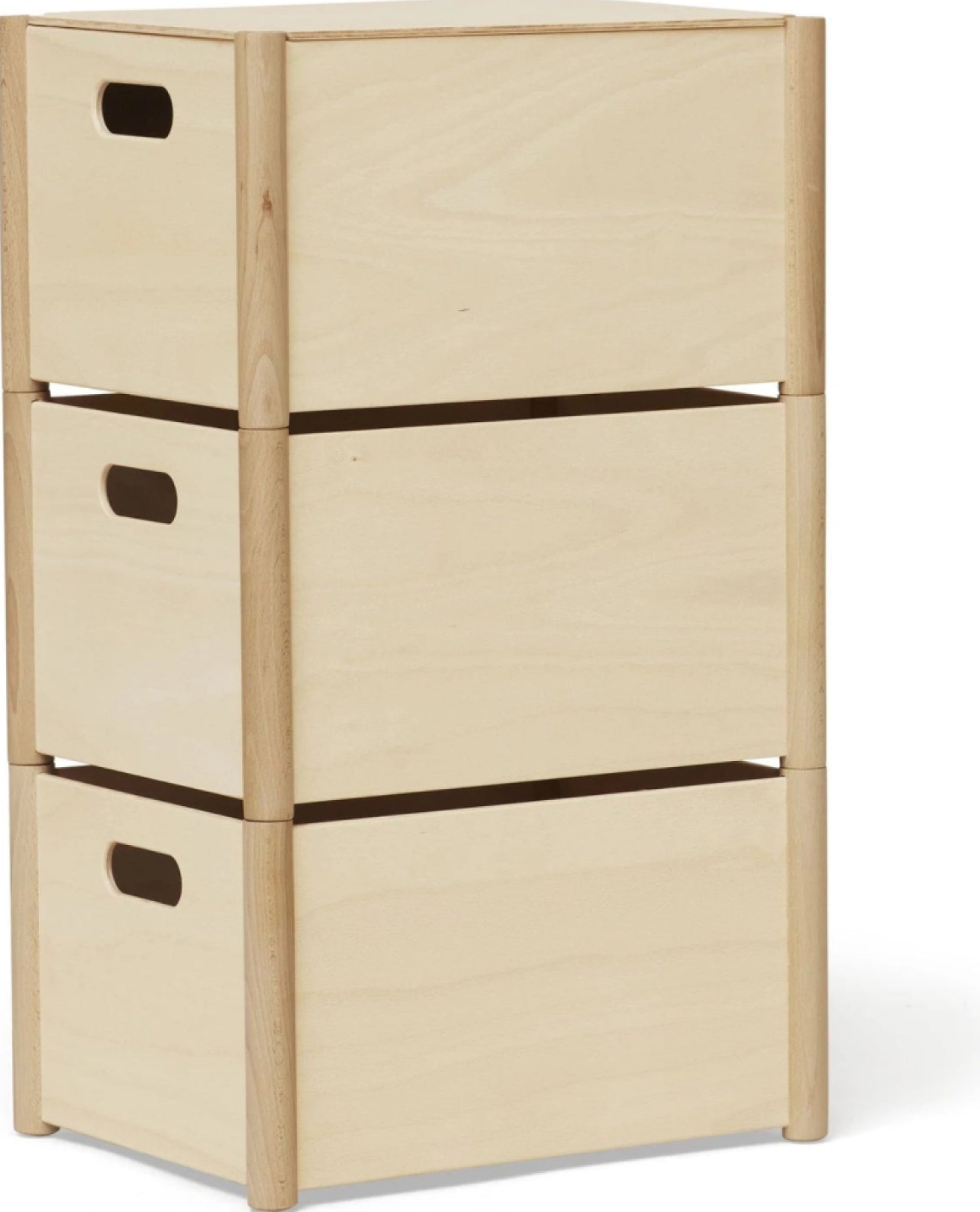 Form & Refine Pillar Storage Box Medium - Beech Wood, 36.6x28.8x21 Cm